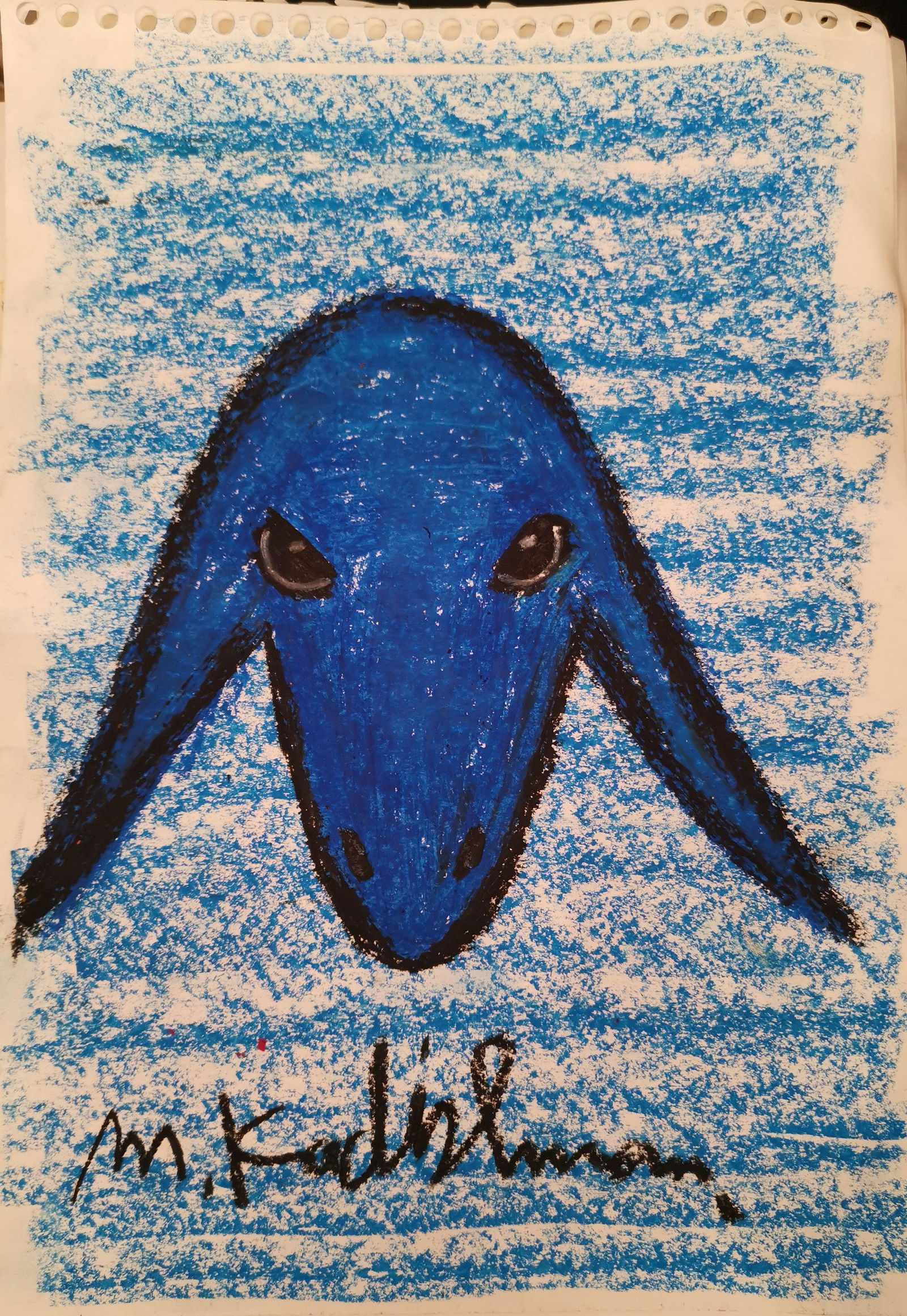 Menashe Kadishman 1932-2015 (Israeli) Sheep head panda (1 of 1)