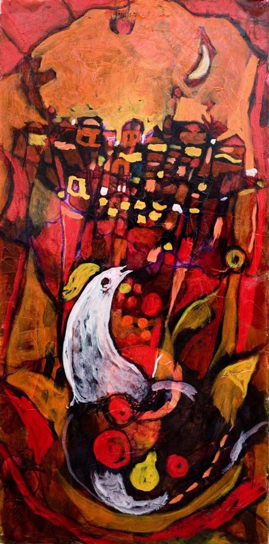 Touvia Besanson b.1980 (Israeli) Rooster oil on canvas: Touvia Besanson b.1980 (Israeli) Rooster oil on canvas 100 x 50 cm (39 x 20 in.) signed Other Notes: Location: Israel. For estimated delivery time please contact us. Condition report available upon re