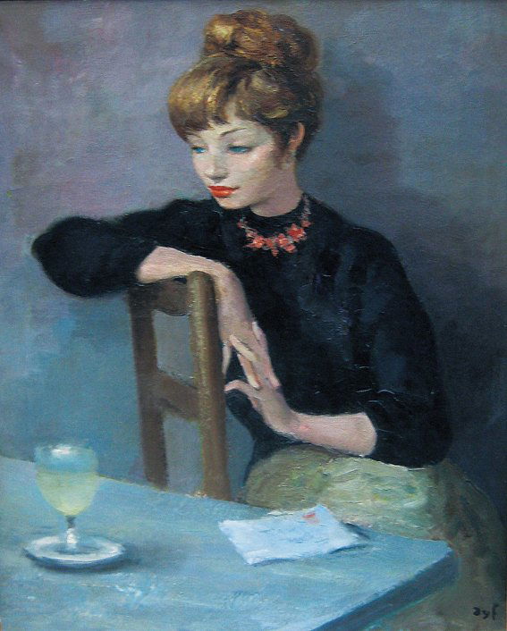 Marcel Dyf: Artist Name: Marcel Dyf Artist Date: 1899-1985 (French) Name of painting: Seated woman Medium: oil on canvas Signature: signed lower right Size cm: 73.50 x 60 cm