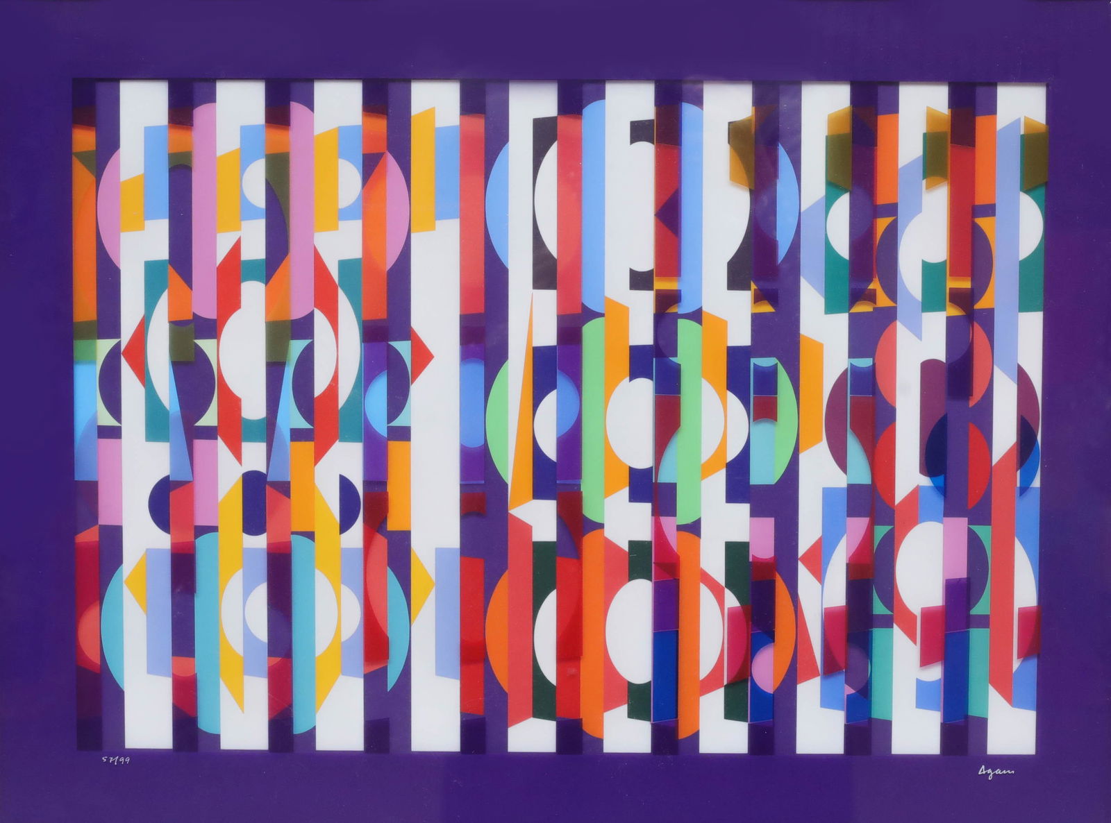 Yaacov Agam b.1928 (Israeli) Untitled- Dark Blue (1 of 1)