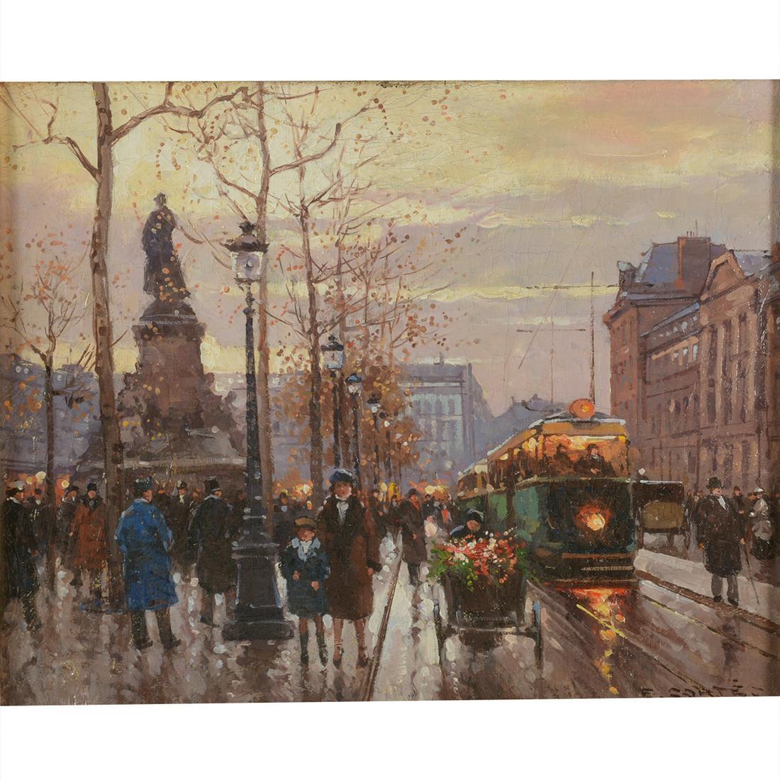 Edouard Cortes 1882-1969 (French) Place de la: ** Edouard Cortes1882-1969 (French)Place de la Republiqueoil on canvas33X40.50 cmsigned lower rightOther Notes: Location: Europe.For estimated delivery time please contact us.Condition report availabl