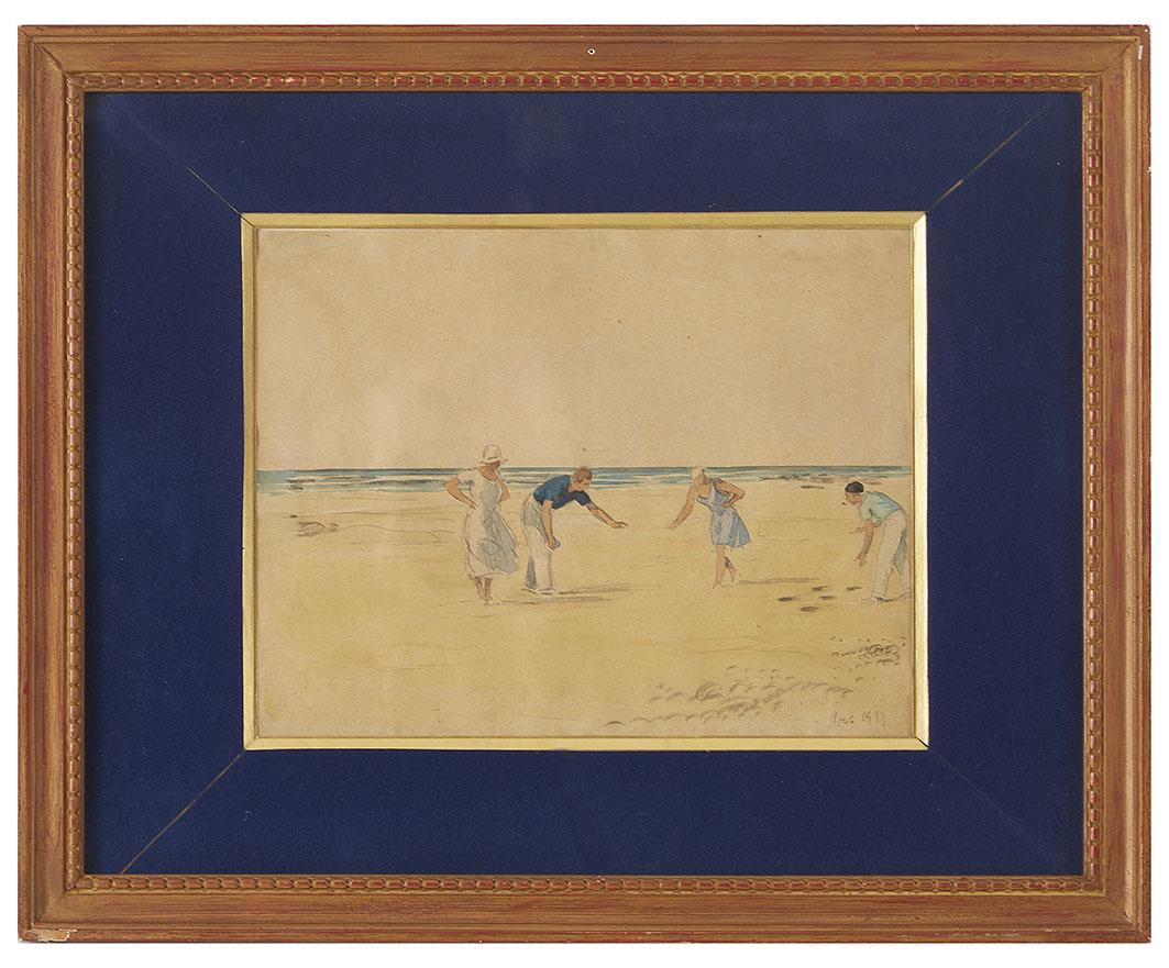 Henri Lebasque 1865-1937 (French): ** Henri Lebasque1865-1937 (French)Beach scene, 1933watercolor on paper20X26 cmsigned and dated lower rightOther Notes: Location: Europe.For estimated delivery time please contact us.Condition report