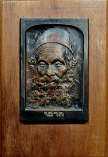 Mordechai Avniel 1900-1989 (Israeli) 'The Rabbi': Mordechai Avniel1900-1989 (Israeli)'The Rabbi'embossed copper plaque harbor (Bezalel)23.50x16 cmsigned lower rightOther Notes: Location: Israel.For estimated delivery time please contact us.Condition