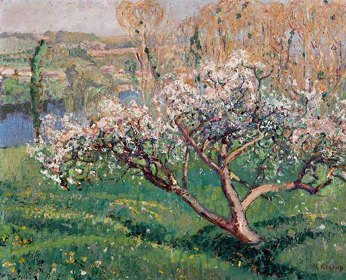 Pierre Gaston Rigaud 1874-1939 (French) Apple tree in: ** Pierre Gaston Rigaud1874-1939 (French)Apple tree in bloomoil on panel38x46 cmsigned lower rightOther Notes: Location: Europe.For estimated delivery time please contact us.Condition report available