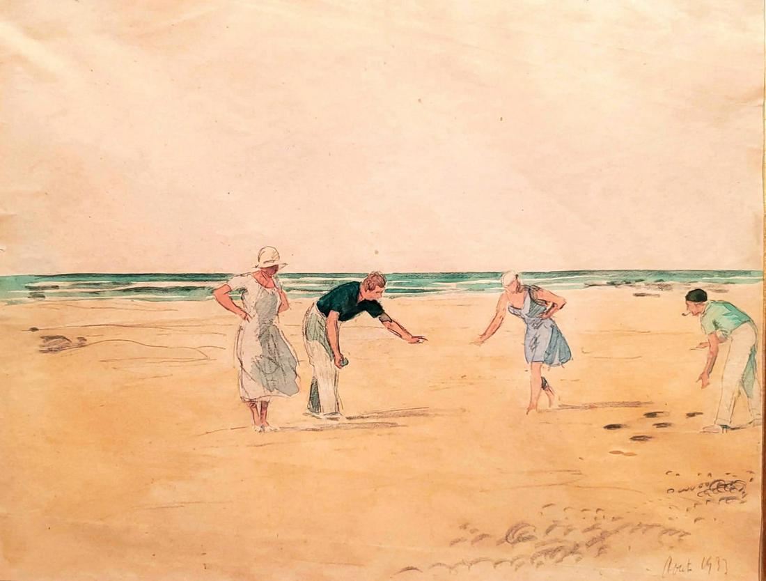 Henri Lebasque 1865-1937 (French) Beach scene, 1933: ** Henri Lebasque1865-1937 (French)Beach scene, 1933watercolor on paper20x26 cmsigned and dated lower rightOther Notes: Location: Israel.For estimated delivery time please contact us.Condition report