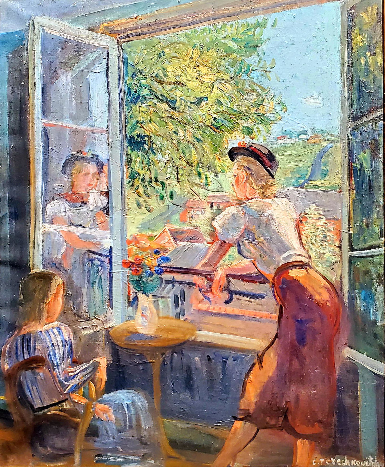 Constantin Terechkovitch 1902-1978 (Russian) A la: ** Constantin Terechkovitch1902-1978 (Russian)A la fenetreoil on canvas73x60 cmsigned lower rightOther Notes: Location: Israel.For estimated delivery time please contact us.Condition report available