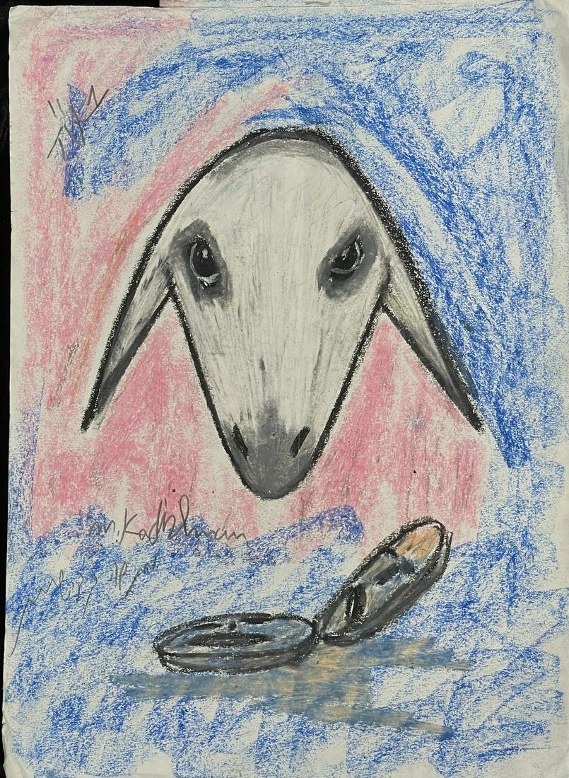 Menashe Kadishman 1932-2015 (Israeli) Sheep panda on paper (1 of 1)