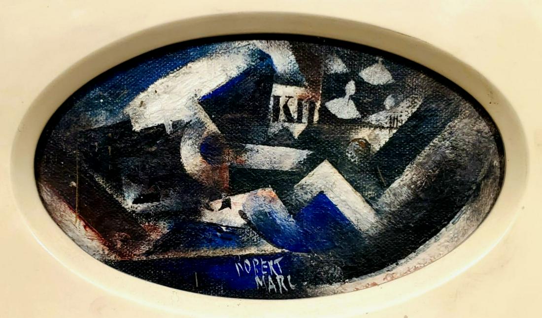 Robert Marc 1943-1993 (French) Composition cubiste oil on canvas: Robert Marc1943-1993 (French)Composition cubisteoil on canvas16x24 cmsigned lower center, signed and dedicated 'Pour Catherine' on the reverseOther Notes: Location: Israel.For estimated delivery time