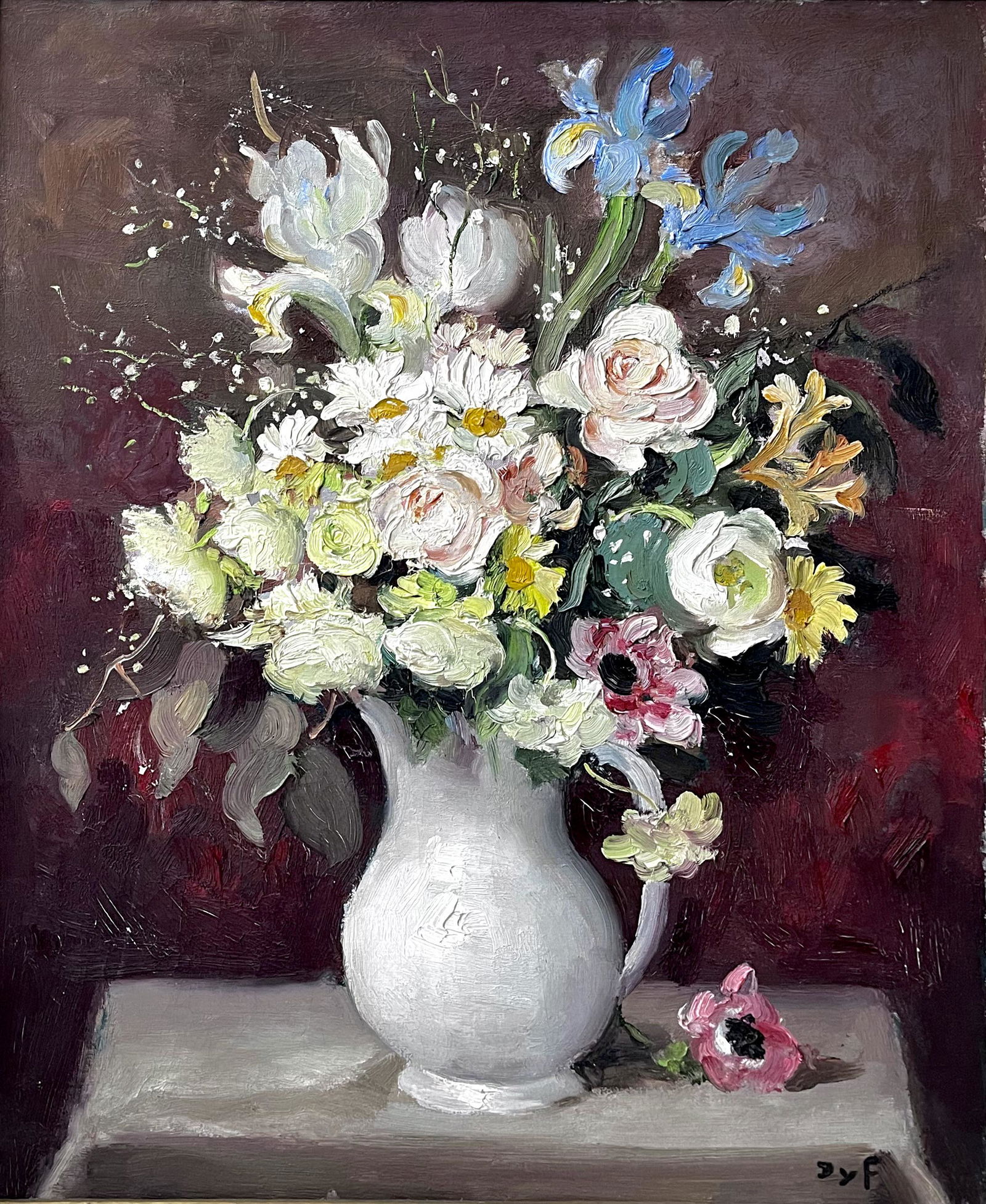 Marcel Dyf 1899-1985 (French) Vase of flowers oil on canvas: ** Marcel Dyf1899-1985 (French)Vase of flowersoil on canvas65x54 cmsigned lower rightOther Notes: Location: Israel.For estimated delivery time please contact us.Condition report available upon request