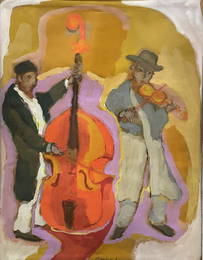 Mane Katz 1894-1962 (Ukrainian, French) Two Musicians gouache on paper