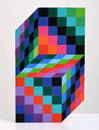 Victor Vasarely 1906-1997 (Hungarian, French) Untitled vinyl applique over wood