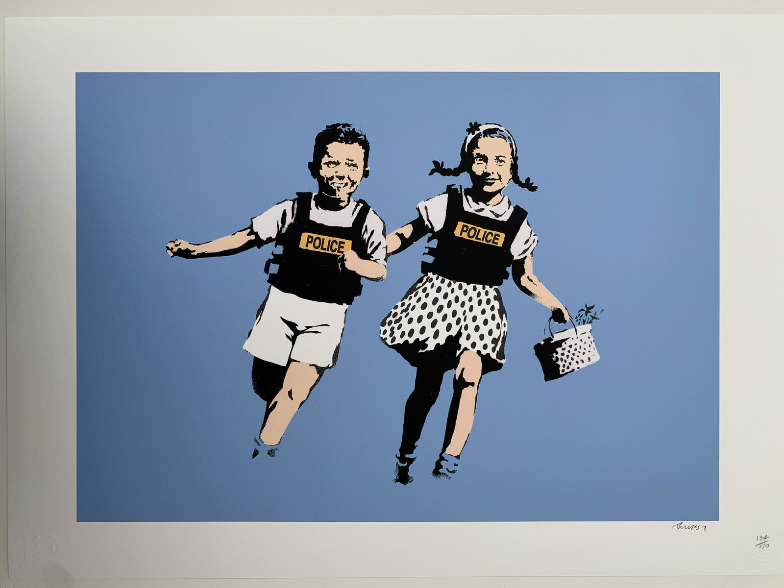 Banksy (England-based street artist) Police Kids- Limited Edition offset lithograph (1 of 1)