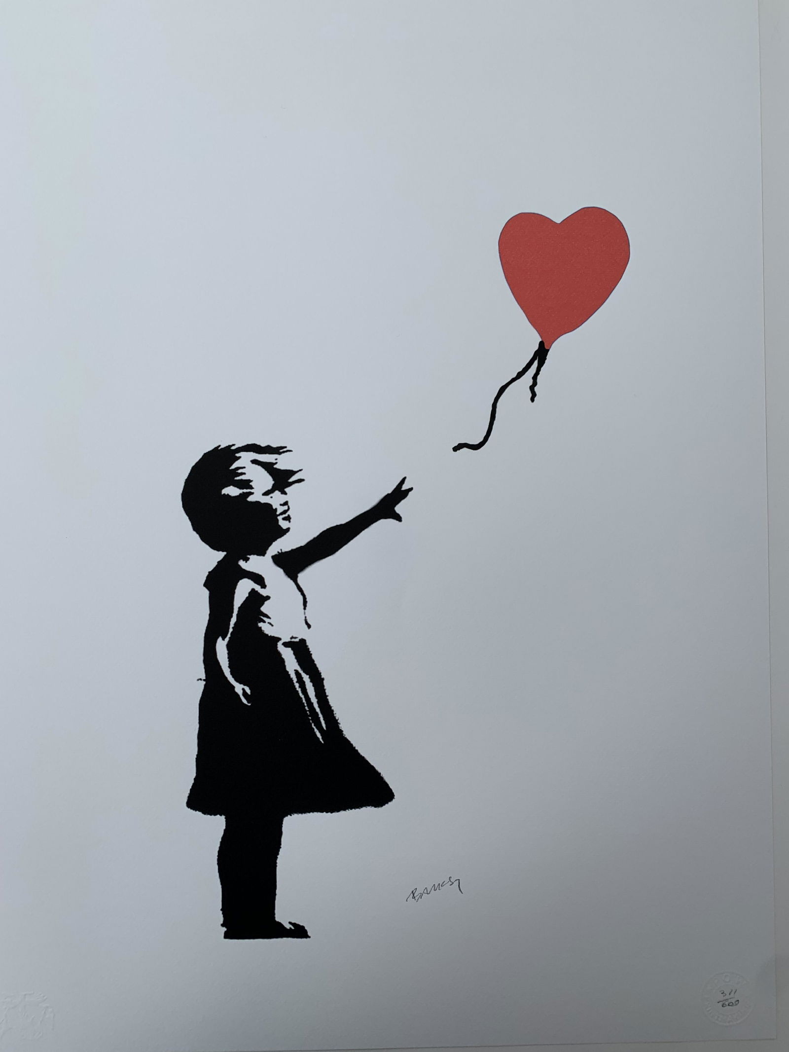 Banksy (England-based street artist) Girl with heart balloon lithograph (1 of 1)