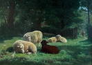 Juliette Peyrol Bonheur 1830-1891 (French) Sheep in landscape oil on canvas