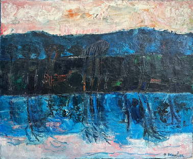 Andre Brasilier b.1929 (French) The Seine at Bougival oil on canvas: ** Andre Brasilierb.1929 (French)The Seine at Bougivaloil on canvas60x73 cmsigned lower rightProvenance: Collection of the painter Marcestel SquarciafichiThe painters witnesses of their time, School o