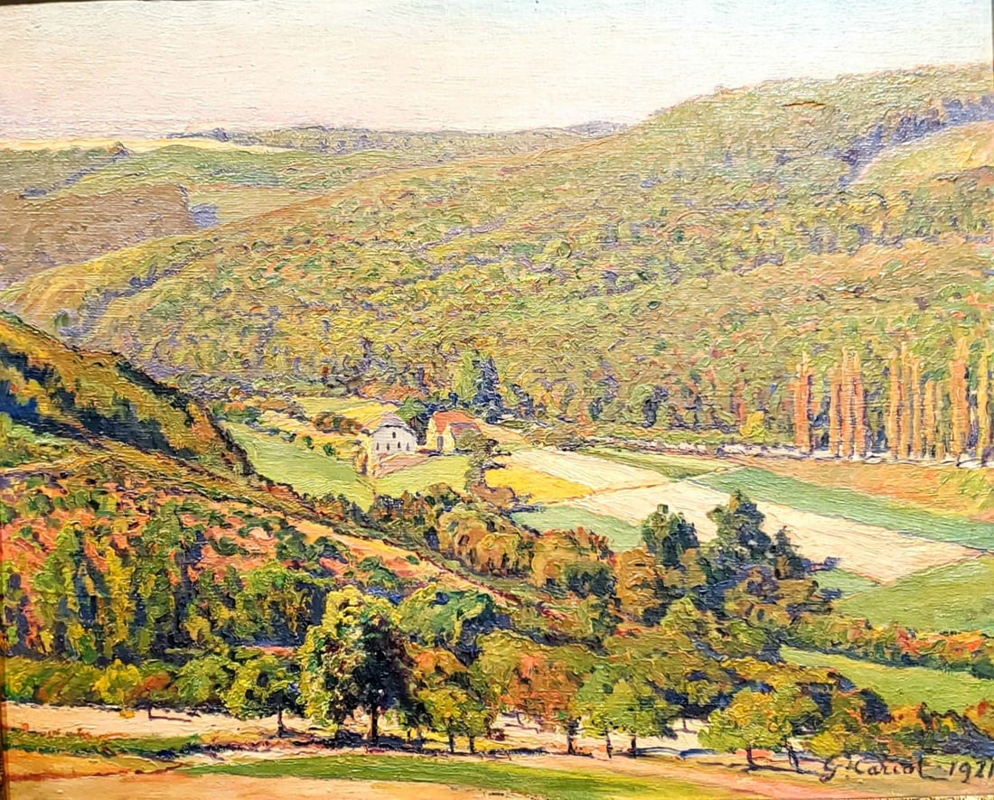 Gustave Camille Gaston Cariot 1872-1950 (French) Landscape, 1921 oil on canvas (1 of 3)
