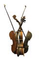 Arman 1928-2005 (French, American) Violin bronze and wood sculpture