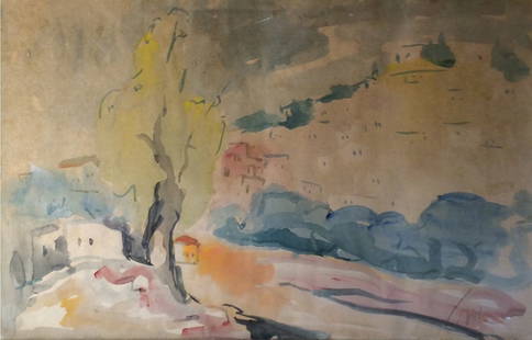 Mordechai Avniel 1900-1989 (Israeli) Galilee landscape watercolor on paper: Mordechai Avniel1900-1989 (Israeli)Galilee landscapewatercolor on paper34x52 cmsigned lower rightOther Notes: Location: Israel.For estimated delivery time please contact us.Condition report available