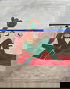 Emanuel Proweller 1918-1981 (French) In the beach, 1957 oil on cavnas