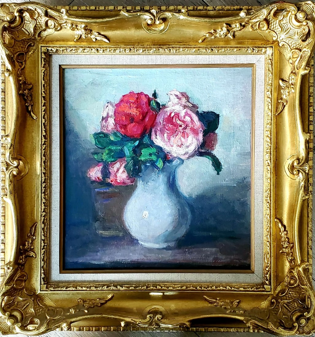 Albert Andre 1869-1954 (French) Vase of flowers oil on canvas: ** Albert Andre1869-1954 (French)Vase of flowersoil on canvas31x29.50 cmsigned lower rightOther Notes: Items marked **with a lot number indicate they have been imported into Israel.These items are sub