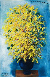 Moise Kisling 1891-1953 (Polish) Bouquet de Mimosas, 1945 oil on canvas