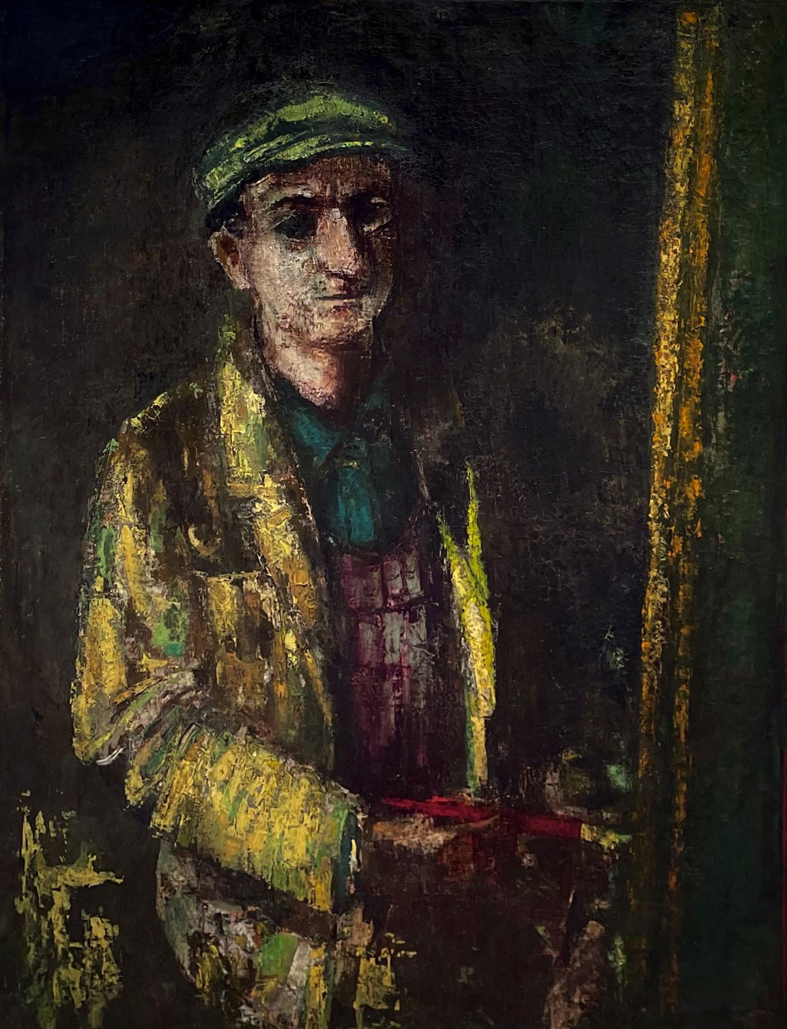 Mordechai Ardon 1896-1992 (Israeli) Self-portrait, c.1934 oil on canvas: Mordechai Ardon1896-1992 (Israeli)Self-portrait, c.1934oil on canvas116x89 cmsigned upper leftProvenance: Mr.Chascel Bronstein (the artist's brother).Ms.Ellen Bronstein, Rio de Janeiro (daughter of th
