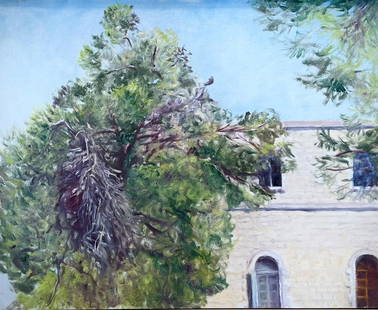 Avigdor Arikha 1929-2010 (Israeli) View from the street, 1994 oil on canvas: Avigdor Arikha1929-2010 (Israeli)View from the street, 1994oil on canvas65x81 cmsigned upper left, dated '5 VII 94' on the reverseProvenance: Gaby and Ami Brown collection.Private collection, Israel.O