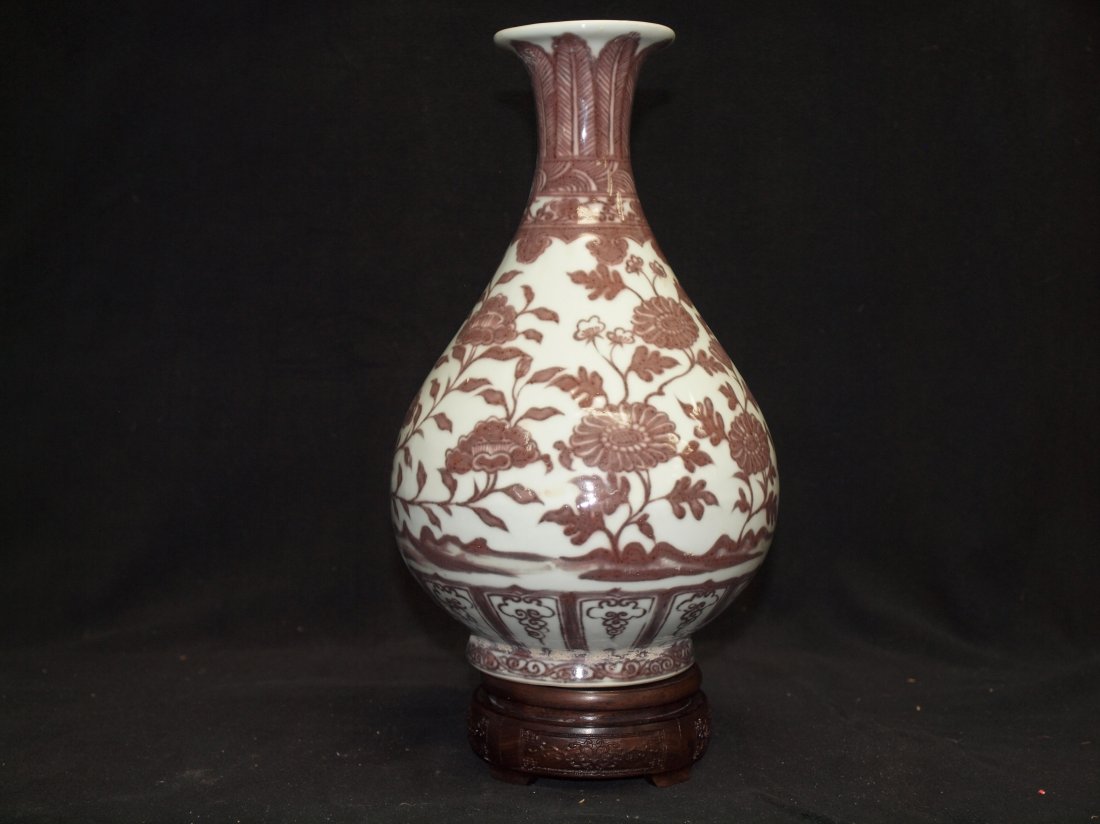 Under Glazed with Copper Red-Flowers (1 of 2)