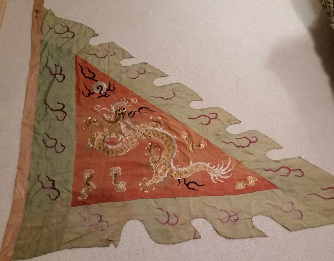 A Rare Chinese Embroidered Military Banner (1 of 4)