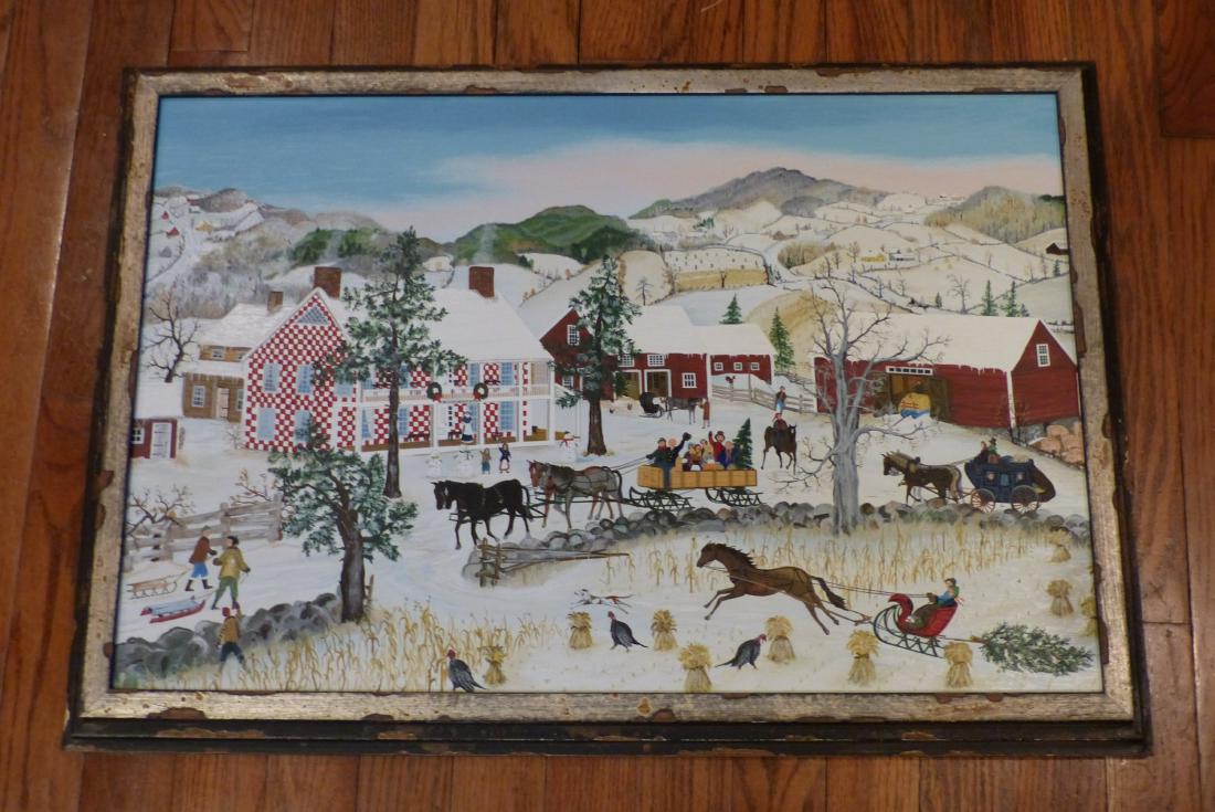 Will Moses Checkered House Christmas Canvas (1 of 1)