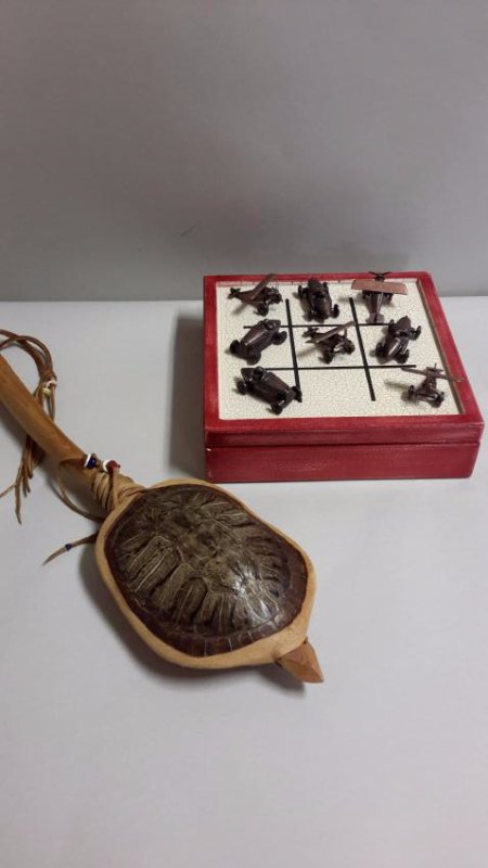 Indiana Turtle Shell Noise Maker and Bronze Tic Tac Toe: Indiana Turtle Shell Noise Maker and Bronze Tic Tac Toe