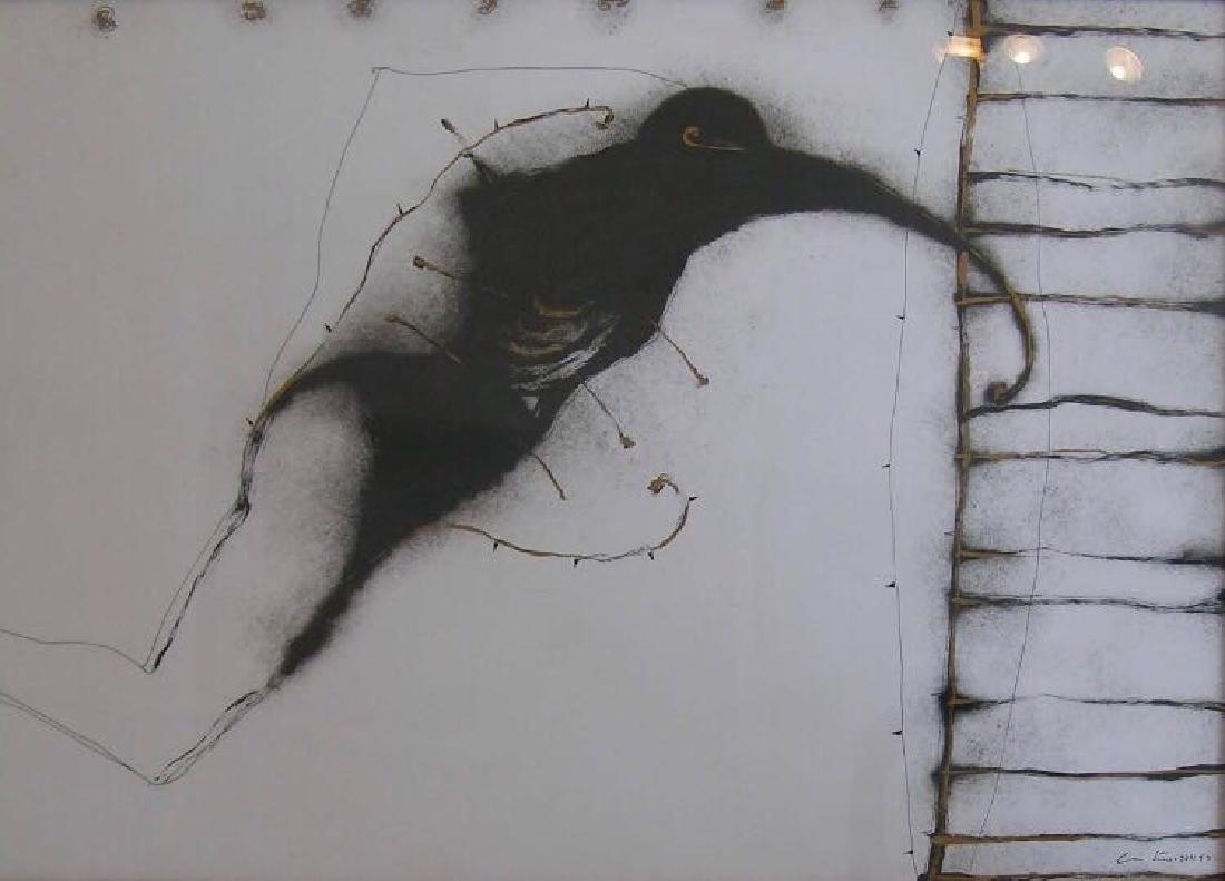 HUMBERTO CASTRO CUBAN ART CUBA: Ink on heavy paper, dated 1994, 29 x 40 inches