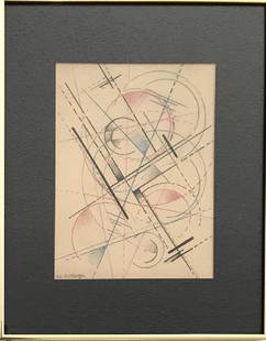 LIUBOV POPOVA RUSSIAN ART RUSSIA: Pencil on paper, 13.25 x 10 inches, undated