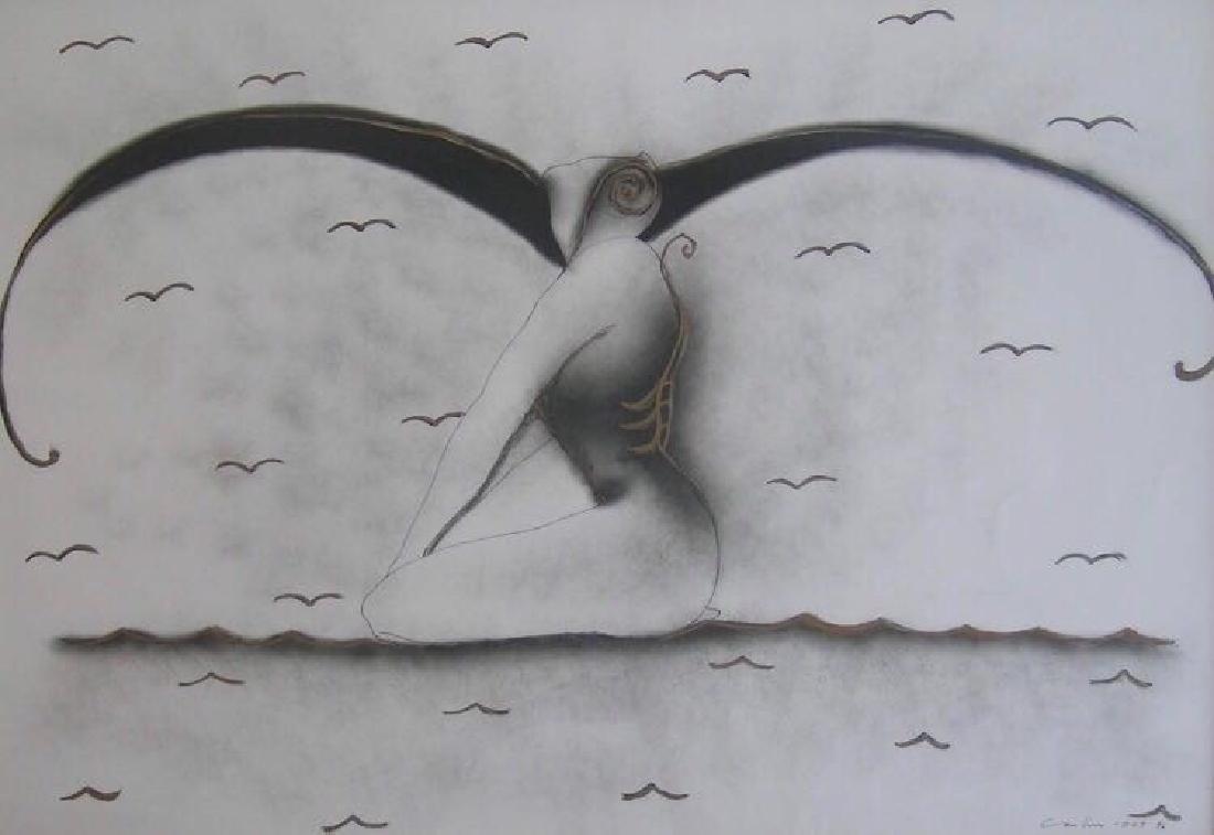 HUMBERTO CASTRO CUBAN ART CUBA: Ink on heavy paper, dated 1994, 29 x 40 inches