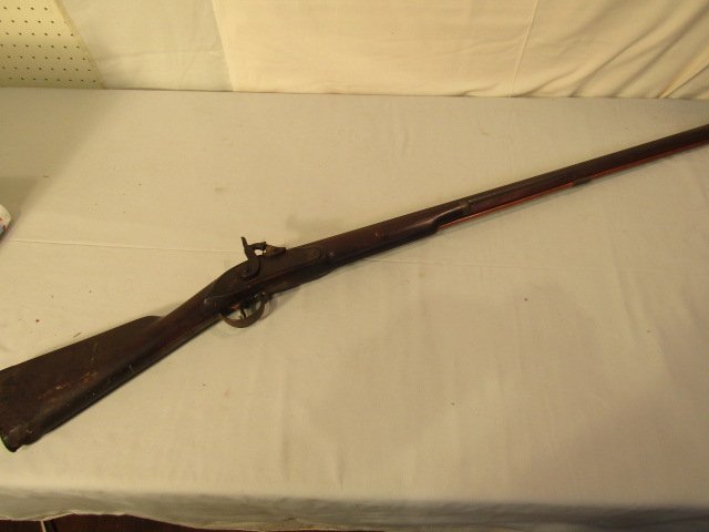 CIVIL WAR HALF-STOCK RIFLE: Illegible maker mark and 92, half stock rifle, 56 inches long.