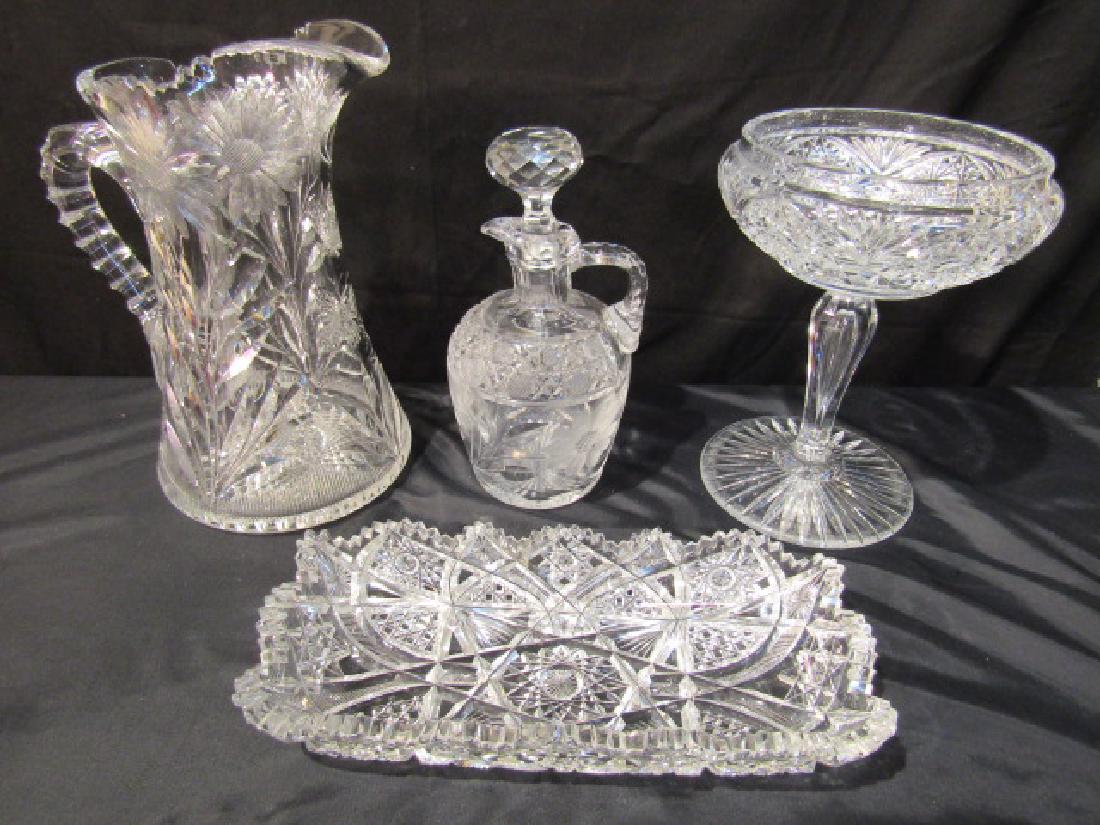 4 PIECES BRILLIANT CUT GLASS (1 of 2)