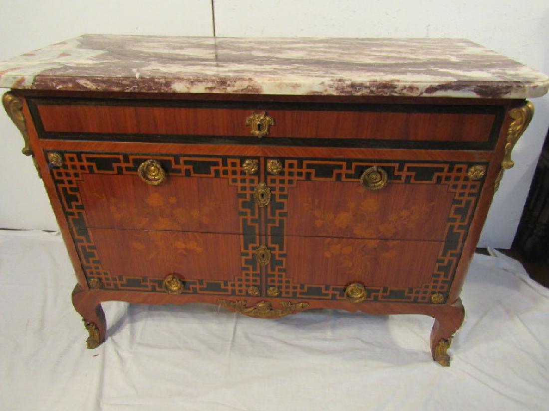 PAIR FRENCH MARBLE TOP CHESTS (1 of 2)