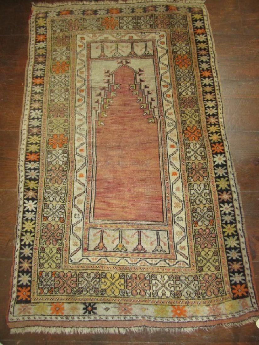 ANTIQUE TURKISH PRAYER RUG: Antique Turkish prayer rug, approx. 5 ft 3 x 3 ft 2 inches.