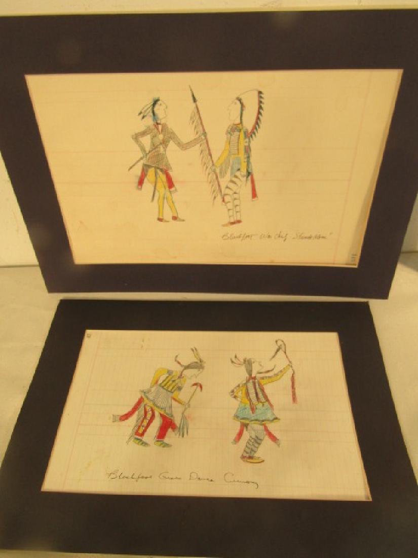 2 INDIAN PICTOGRAPH DRAWINGS (1 of 3)