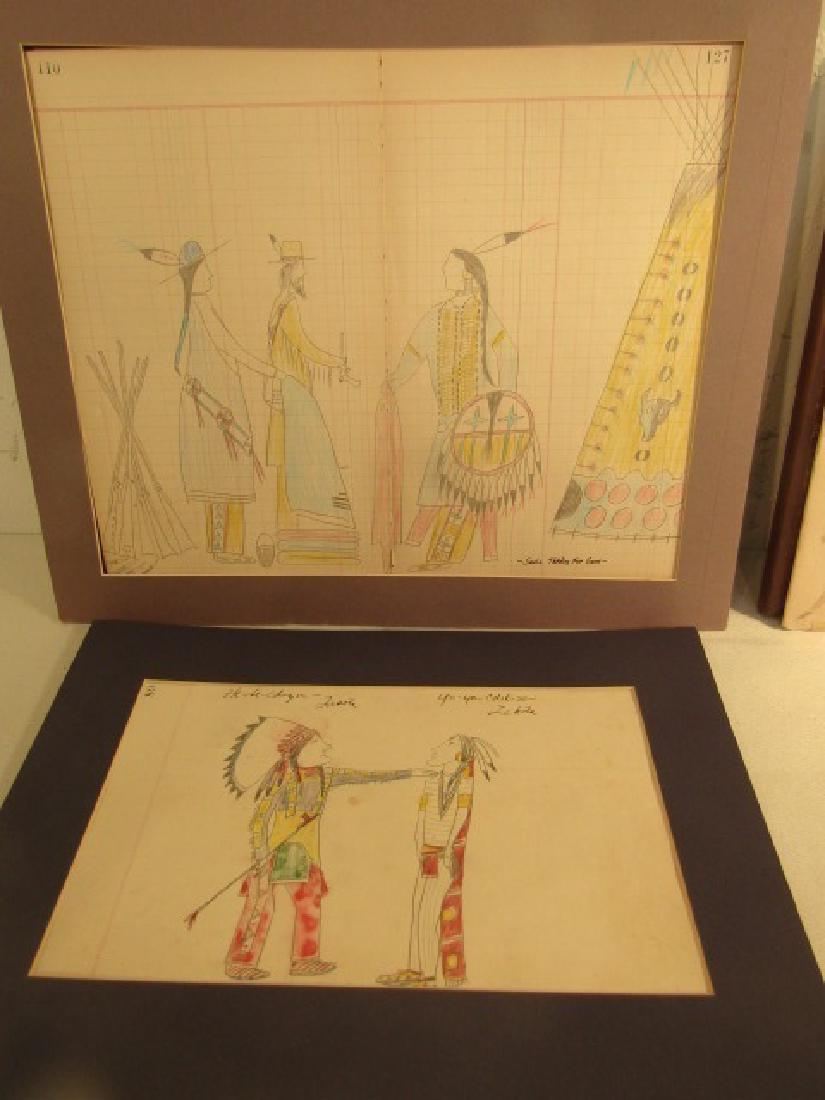 2 INDIAN PICTOGRAPH DRAWINGS (1 of 3)