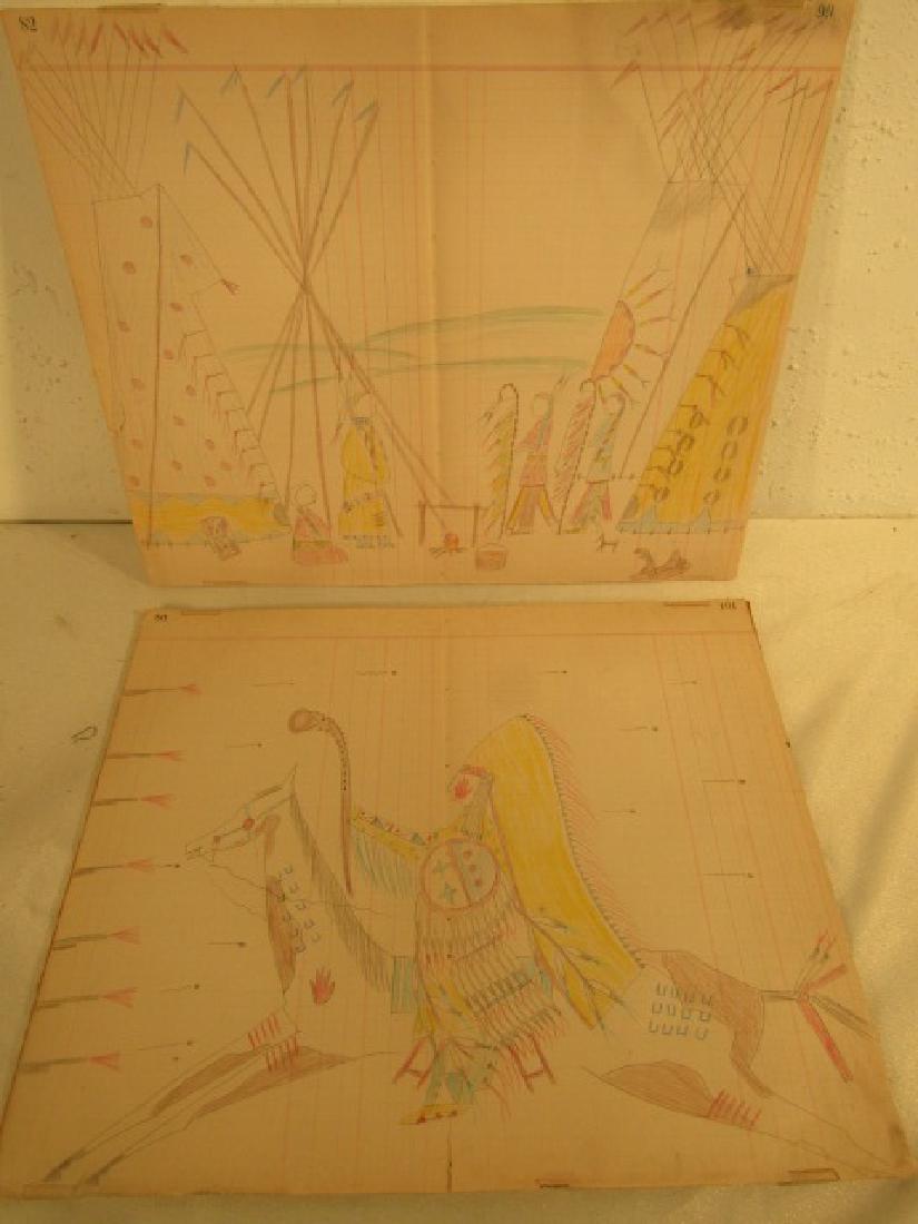 2 INDIAN PICTOGRAPH DRAWINGS (1 of 3)