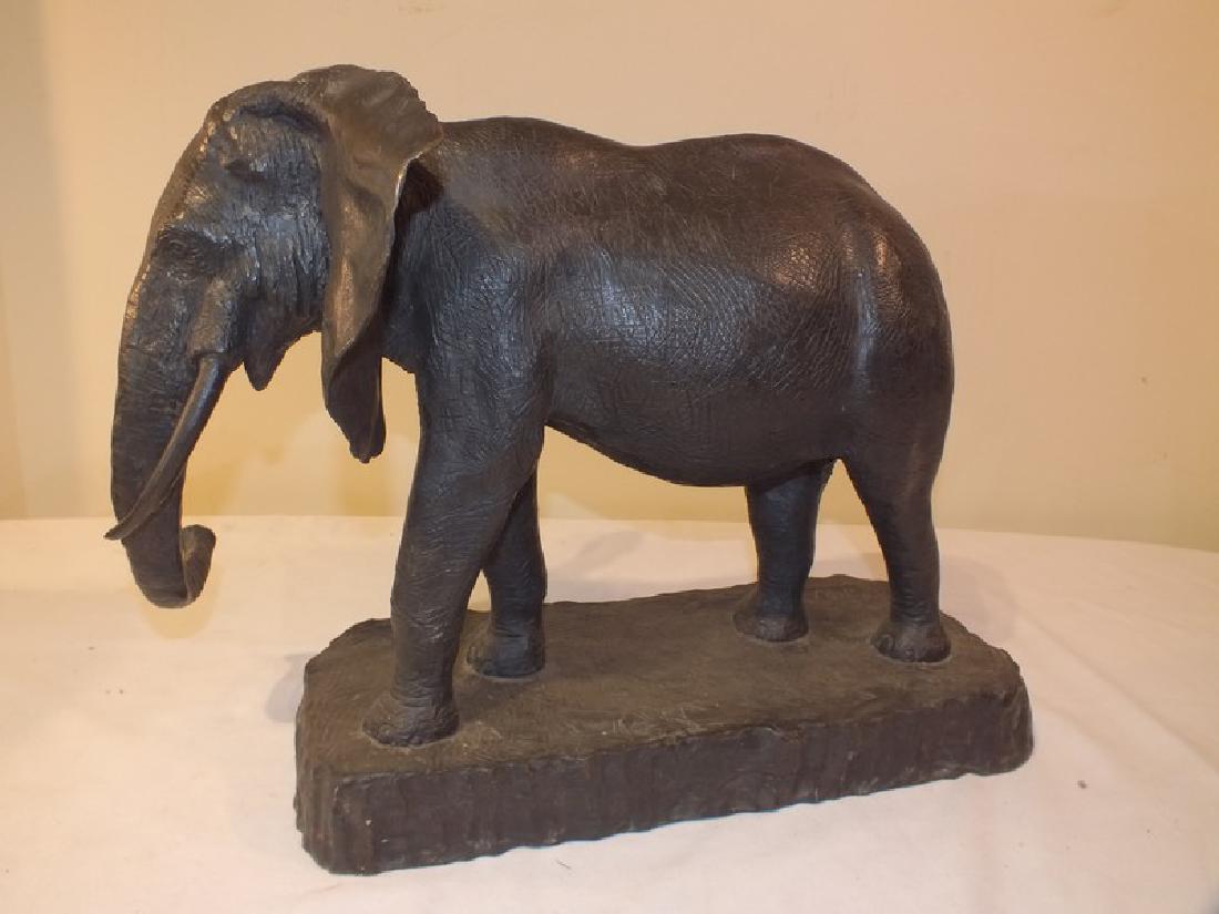 ENRIQUE JOLLY BRONZE ELEPHANT: Large old bronze elephant sculpture signed JOLLY and numbered 28/36. Size: 16.5 in high x 22 wide x 8 in deep. (Jolly was a Mexican sculptor 1932-2000)