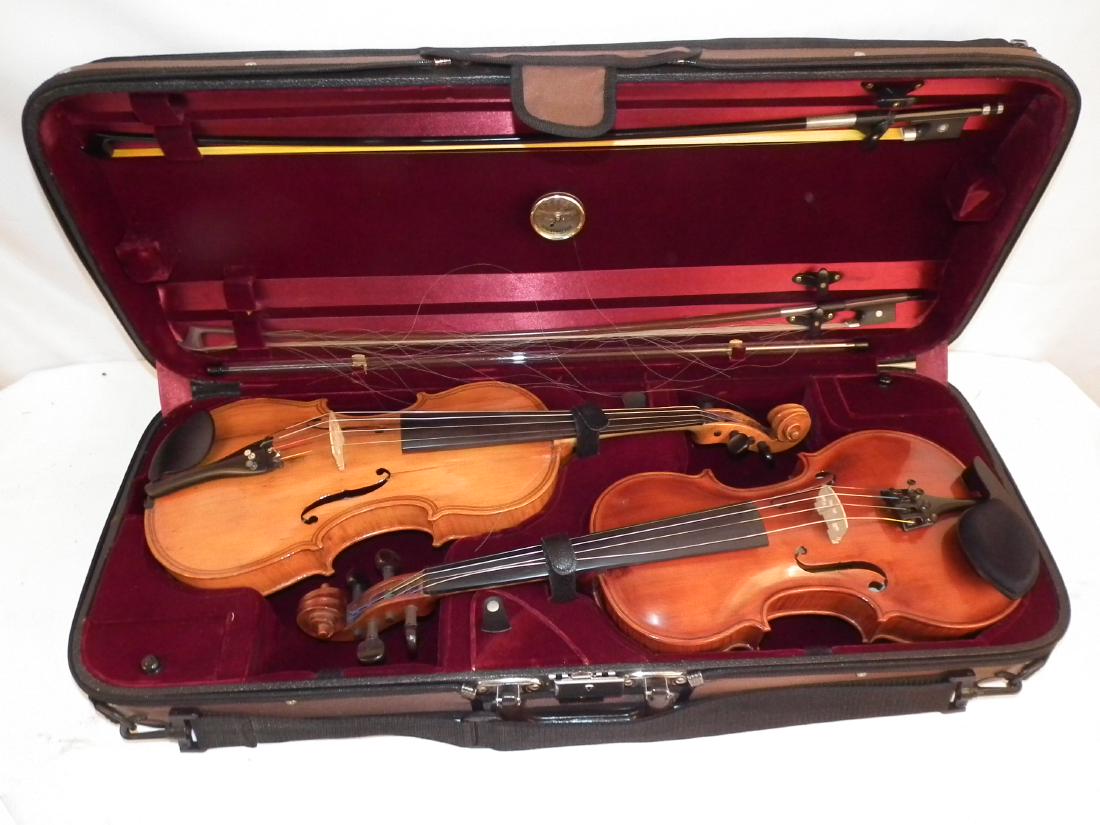 2 VIOLINS IN CASE