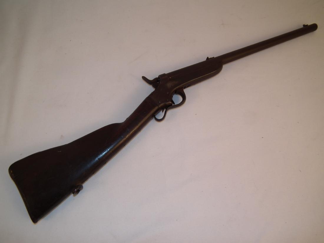 1859 SHARPS & HANKS CARBINE CIVIL WAR RIFLE: Patented 1859 repeating cavalry rifle 45-70 cal. by Sharps & Hanks (partial worn label) and stamped TEX 9 CAV and #6763. Size: 33 in. long.