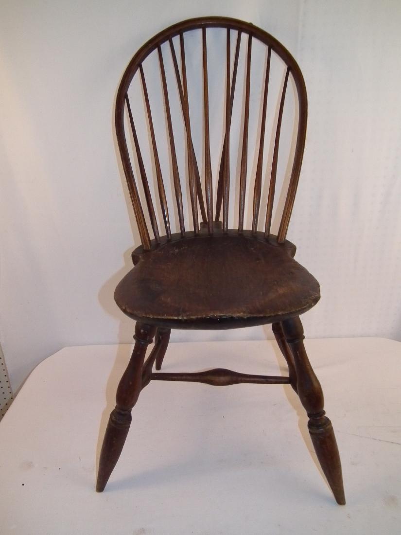 PERIOD RI WINDSOR: 18th century Rhode Island brace back Windsor with saddle seat. All original. 37 high x 16 inches wide.