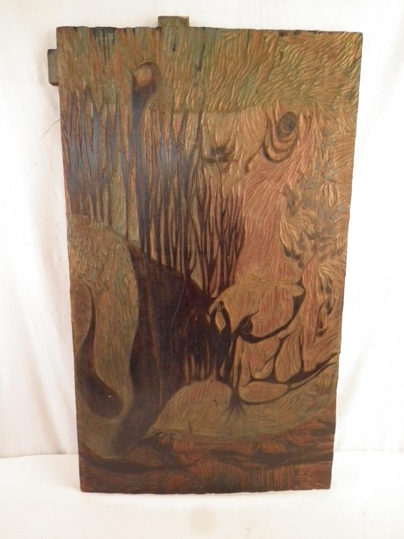 ART NOUVEAU WOOD PLAQUE (1 of 3)