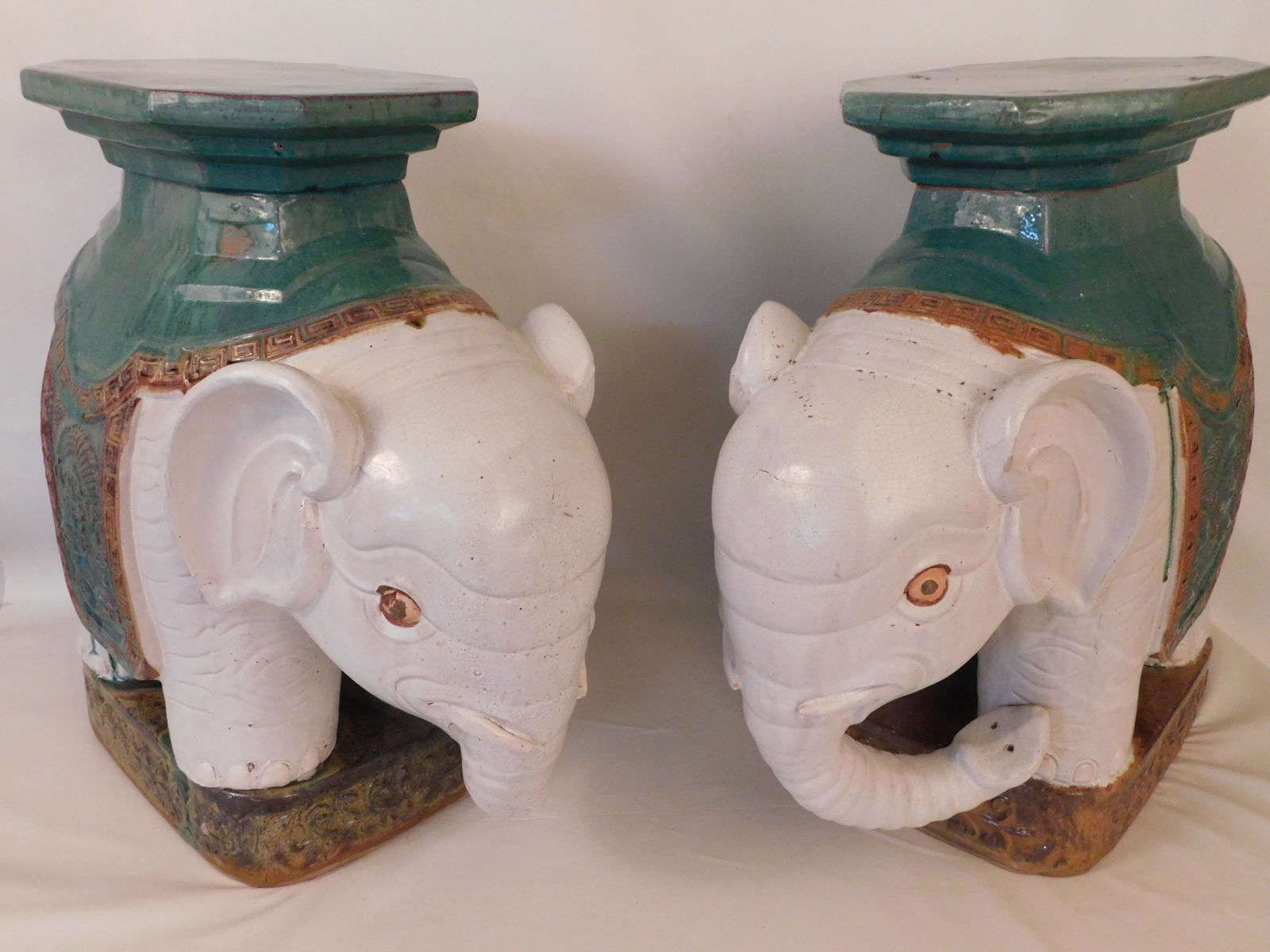 PAIR ELEPHANT GARDEN SEATS (1 of 3)
