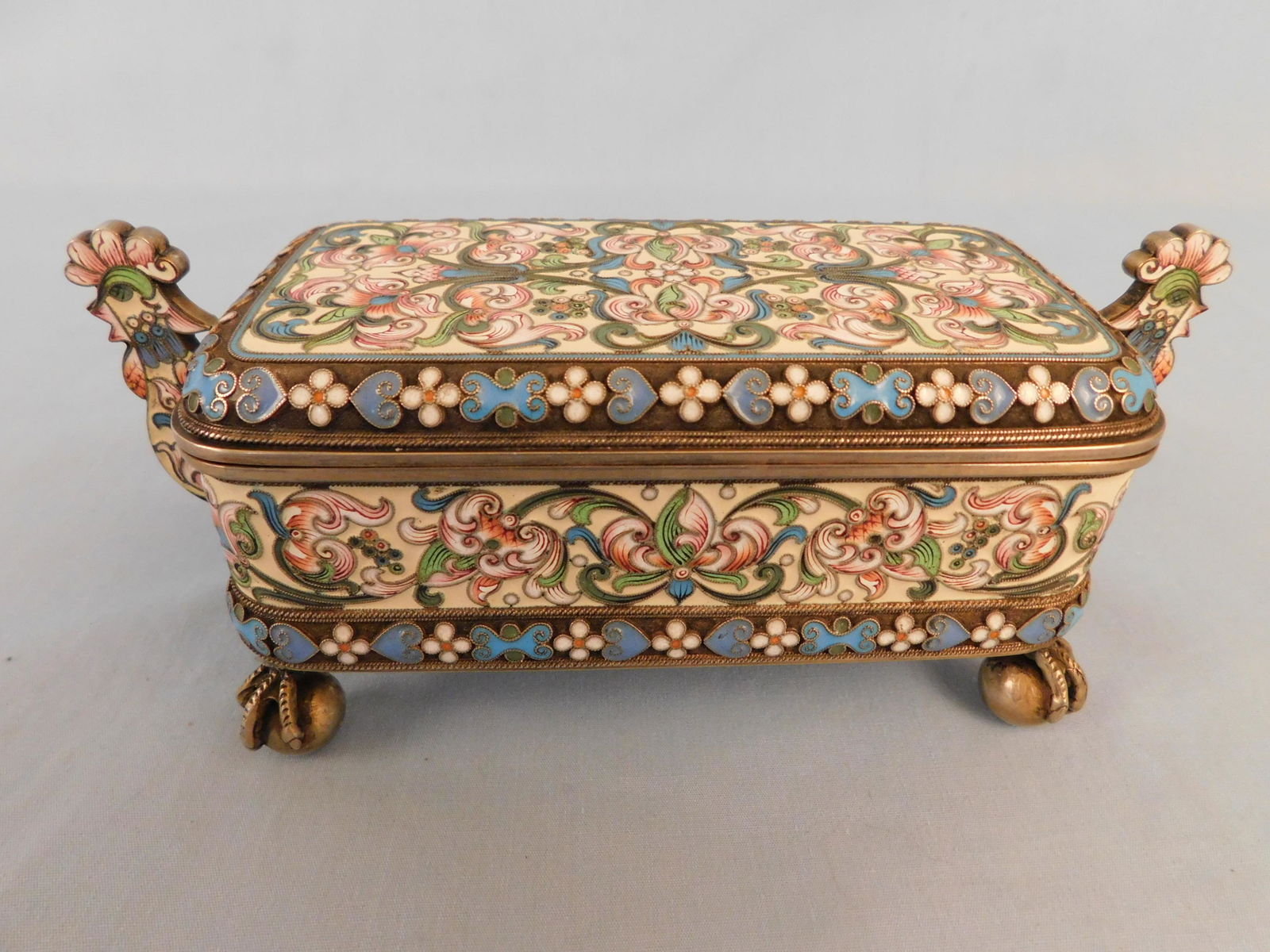 RUSSIAN SILVER ENAMELED BOX (1 of 5)