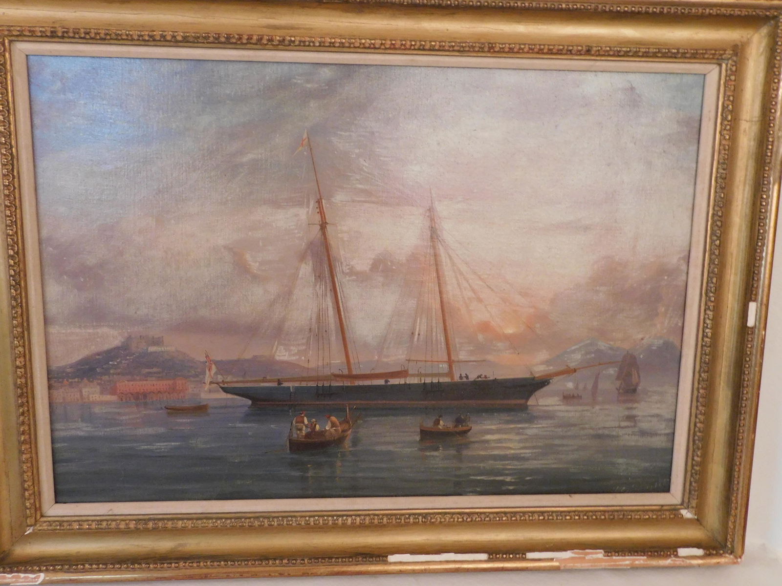 D. SAMUELS PAINTING SCHOONER IN HARBOR (1 of 5)