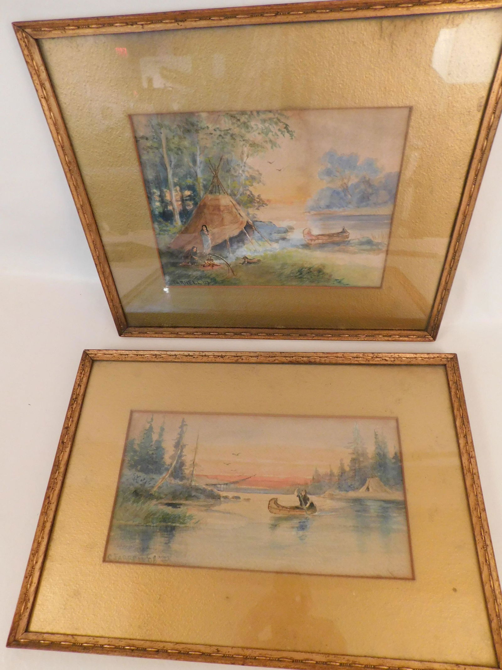 2 NATIVE AMERICAN PAINTINGS BY FARRELL (1 of 3)